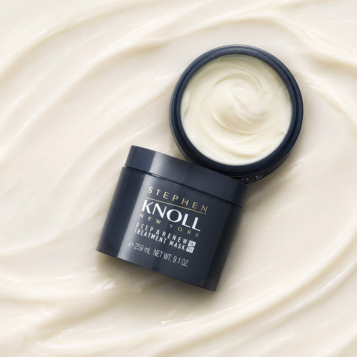 Stephen Knoll Deep & Renew Treatment Mask cream texture swatch, overhead view