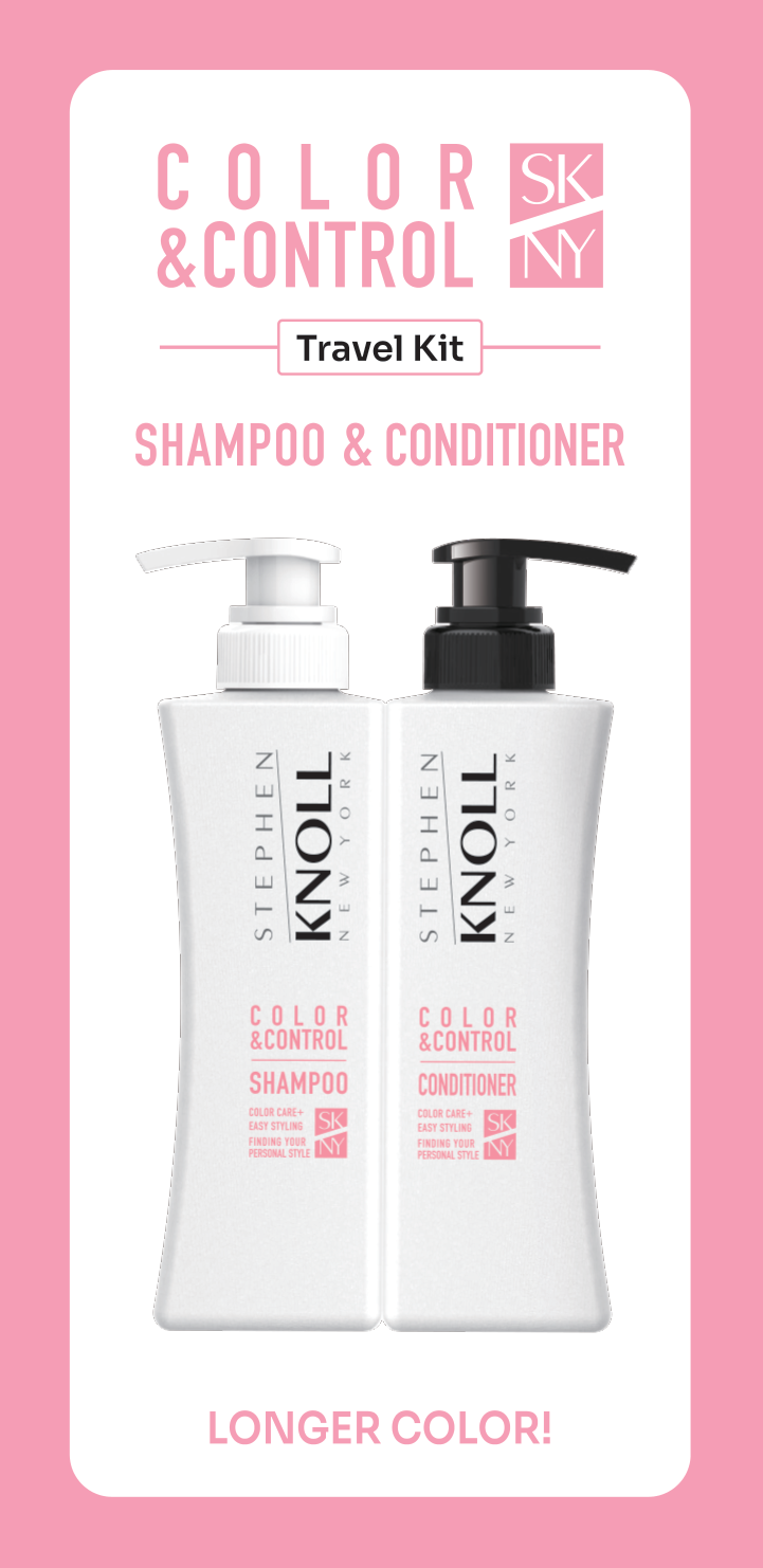 Color & Control Travel Kit carton front — shampoo and conditioner, Stephen Knoll New York