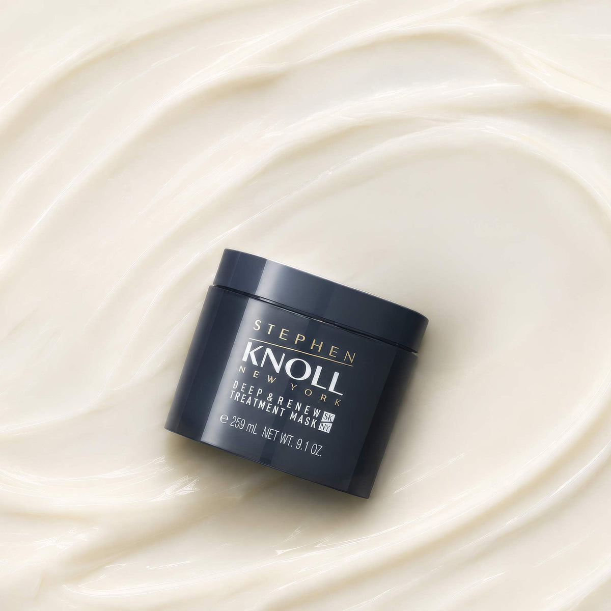 Stephen Knoll Deep & Renew Treatment Mask cream texture swatch, angled view
